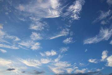 Poster - Blue sky with white clouds background.