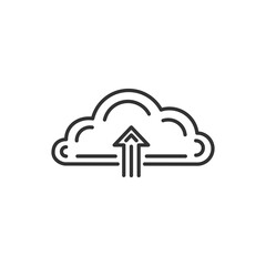 Poster - Cloud line icon on white background. Vector black icon.