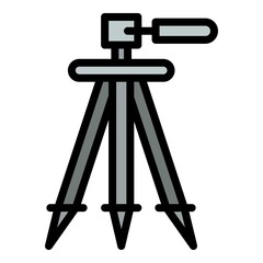 Poster - Camera tripod icon. Outline camera tripod vector icon for web design isolated on white background