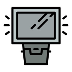 Poster - Glass flashlight icon. Outline glass flashlight vector icon for web design isolated on white background