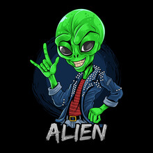 Alien Rocker Wearing Spiked Jacket Vector