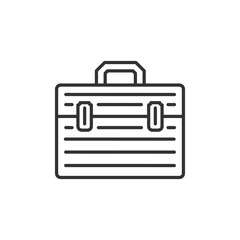 Poster - Briefcase portfolio outline icon. Vector black icon.