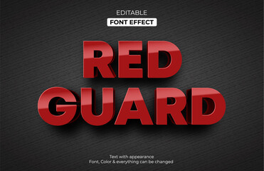 Wall Mural - strong red guard editable text effect