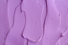 Purple Clay (alginate Face Mask, Body Wrap, Hair Conditioner) Texture Close Up, Selective Focus. Abstract Lavender Background With Brush Storkes.