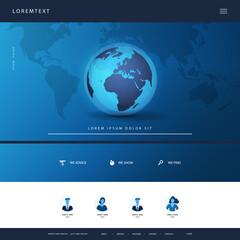 Poster - Technology Website Design Template for Your Business with Earth Globe