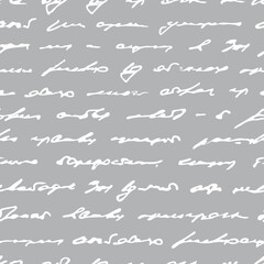 Poster - Vector seamless pattern. Write text word. Scrawl handwritten. Vintage background. Abstract script pattern. Write letter. Handwriting scribble. Written hand unreadable text. Scribbles for design prints