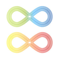 Poster - Infinity Symbol Vector Design Isolated - Colorful Endless Icons