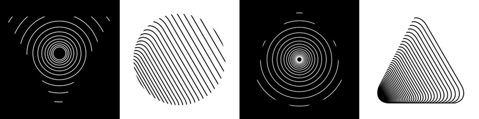 Poster - Set of impossible shapes. Optical Illusion.Minimal geometric logo. Vector illustration EPS 10