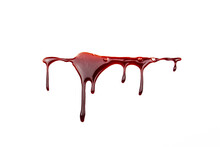 A Blood Spatter. A Blood Flowing Down. Bloody Pattern. Concepts Of Blood Can Be Used In Design