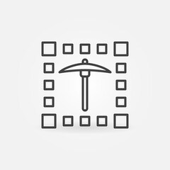 Poster - Pickaxe Data Mining outline vector concept icon or design element