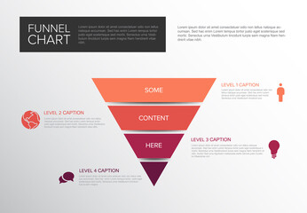 Poster - vector infographic funnel level layers template