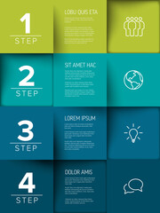 Poster - multipurpose mosaic steps infographic made from squares