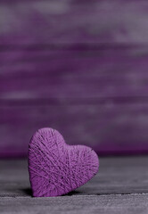 Background with wooden heart, Valentines day. Valentines day greeting card. Heart on a wooden background. Heart of love