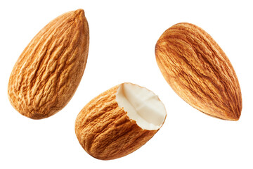 Wall Mural - Almonds isolated on white background. Collection