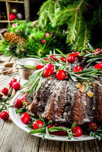 Dark Chocolate Gingerbread Christmas Bundt Cake