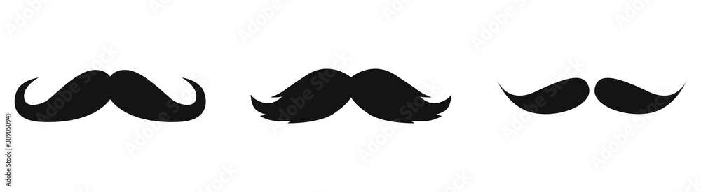 Old style mustaches vector icon isolated on white background - obrazy, fototapety, plakaty 