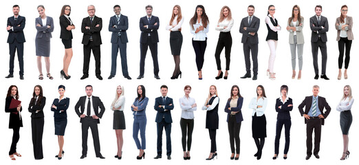 Wall Mural - successful business people isolated on white background