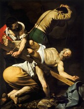 Crucifixion Of Saint Peter By Caravaggio (c.1600)