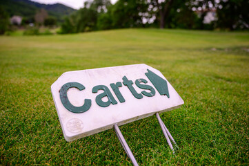 Carts sign golf course