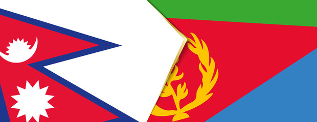 Canvas Print - Nepal and Eritrea flags, two vector flags.