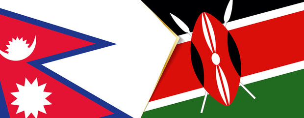 Canvas Print - Nepal and Kenya flags, two vector flags.