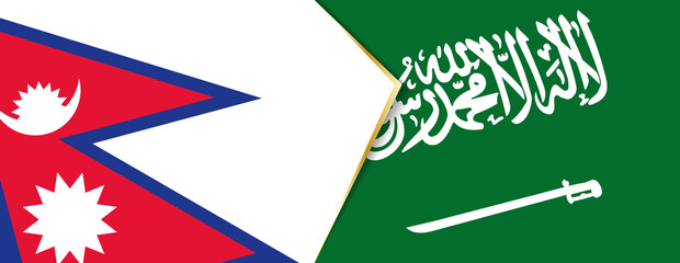 Canvas Print - Nepal and Saudi Arabia flags, two vector flags.