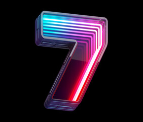 Infinity light neon font. Number 7. 