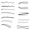 © Nikola - Set of handmade, hand drawn underline strokes isolated on white background EPS Vector