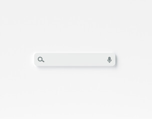 Aufkleber - Minimal blank search bar on white background. Empty search bar mockup for titles, text. 3d rendering