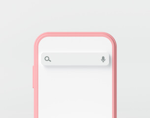 Aufkleber - Search engine bar on smartphone screen concept. mobile web search on internet, empty search bar mockup for titles, text. 3d rendering