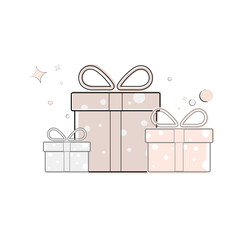Poster - Gift box with ribbon, Vector illustration