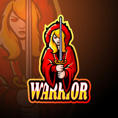 Poster - Warrior girl esport logo mascot design