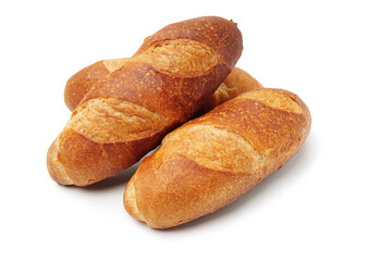 Sticker - crusty mini baguettes on a white background