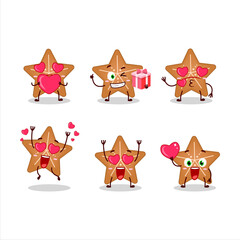 Sticker - Stars cookie cartoon character with love cute emoticon