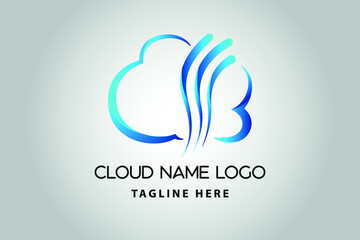 3D Modern abstract cloud icon logo design. Technology storage concept template