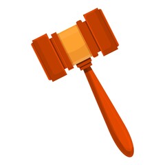 Poster - Wood gavel icon. Cartoon of wood gavel vector icon for web design isolated on white background