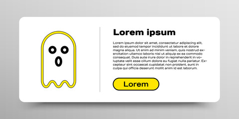 Poster - Line Ghost icon isolated on white background. Colorful outline concept. Vector.