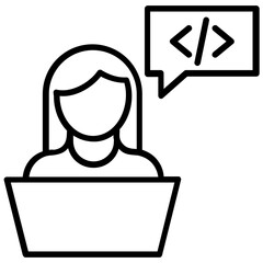 
A female programmer, software engineer or web developer 
