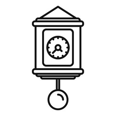 Poster - Kinetic pendulum clock icon. Outline kinetic pendulum clock vector icon for web design isolated on white background