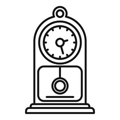 Poster - Bird pendulum clock icon. Outline bird pendulum clock vector icon for web design isolated on white background