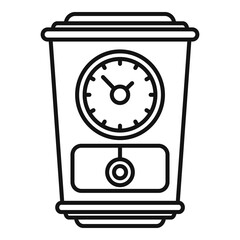 Poster - decoration pendulum clock icon. outline decoration pendulum clock vector icon for web design isolate