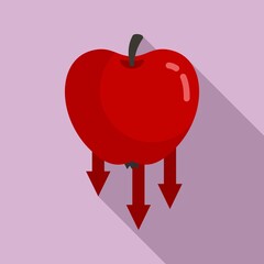 Sticker - Apple gravity icon. Flat illustration of apple gravity vector icon for web design