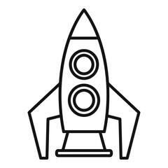 Poster - Space rocket gravity icon. Outline space rocket gravity vector icon for web design isolated on white background
