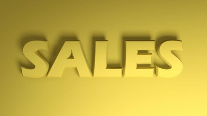 Poster - The write SALES passes on a yellow clear background - 3D rendering video clip animation
