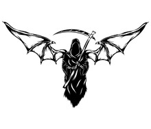 The Black Grim Reaper With The Big Bat Wings