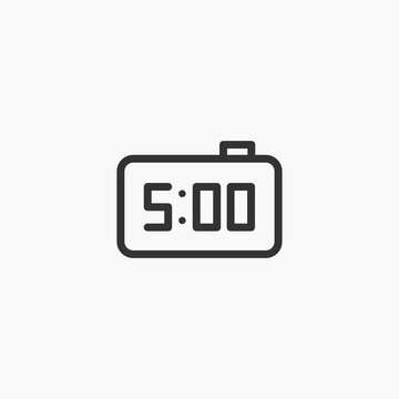 Electronic alarm clock icon isolated on background. Clock symbol modern, simple, vector, icon for website design, mobile app, ui. Vector Illustration