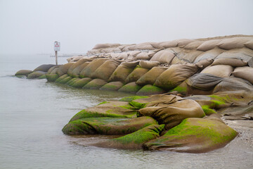 Wall Mural - coastal erosion valleys of Comacchio adriatic sea po delta regional park