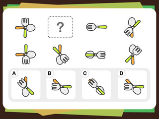 Wall Mural - Practice Questions Worksheet for Education and IQ Test [Answer is A]