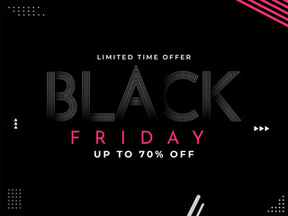 Sticker - UP TO 70% Off for Black Friday Sale Poster Design.