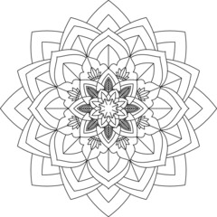 Easy Mandala coloring book simple and basic for beginners, seniors and children. Set of Mehndi flower pattern for Henna drawing and tattoo. Decoration in ethnic oriental, Indian style.